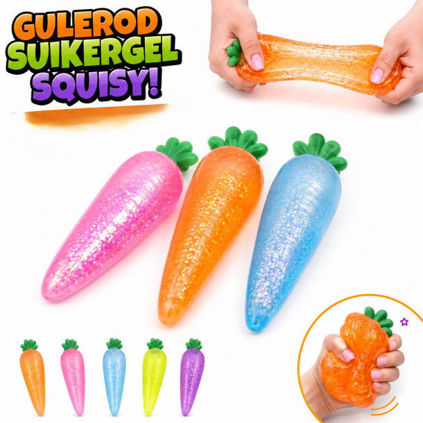 Sugar Squishy Gulerod Assorteret 13 cm