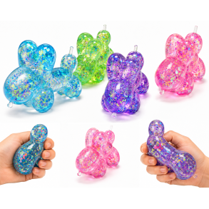Sugar Stressbold Ballon hund med Glitter