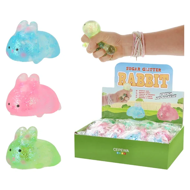 Sugar Stretch Bunny � Glimmer Kanin Squeeze Toy 9 cm