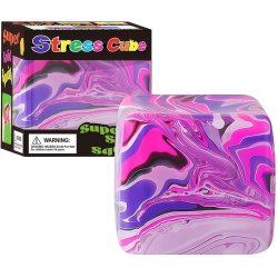 Super Stress Ice  Cube � Solid Squish Marble - Pink