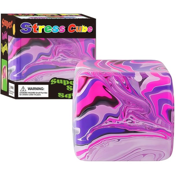 Super Stress Ice  Cube � Solid Squish Marble - Pink