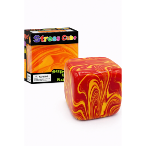 Super Stress Ice  Cube � Solid Squish Marble - Orange