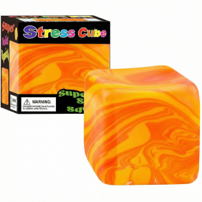 Super Stress Ice  Cube � Solid Squish Marble - Orange