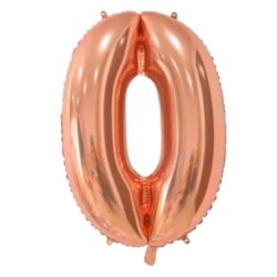 Tal Folieballon "0"  -Rose Guld 66 Cm 