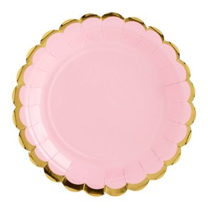 Tallerkener Lyserd Med Guld Kant  - 6 Stk (18cm)