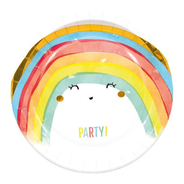 Tallerkener Regnbue Motiv - 8stk.