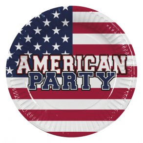 Tallerkner American Party - 10stk. 23 cm