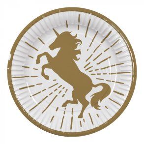 Tallerkner Unicorn 10 Stk 23 cm