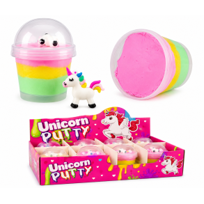 Unicorn Putty Bounce � 3 farvet putty med enhj�rning figur
