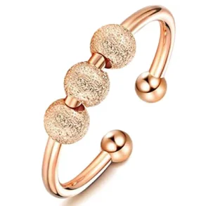 Fidget Antistress Ring - RosaGuld - Justerbar  (se video)