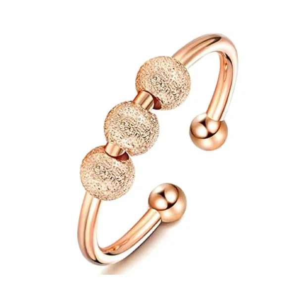 Fidget Antistress Ring - RosaGuld - Justerbar  (se video)