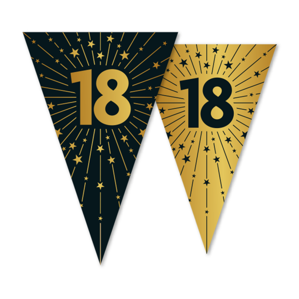 Vimpel Guirlande Guld 18 r 10 meter