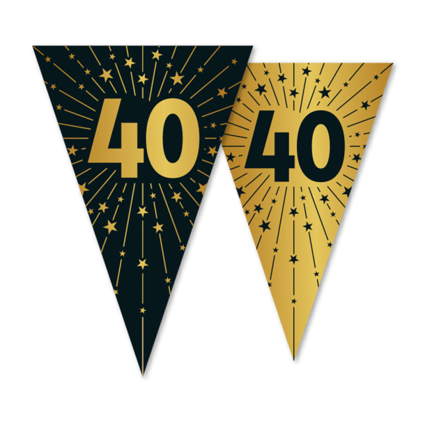 Vimpel Guirlande Guld 40 r 10 meter