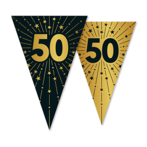 Vimpel Guirlande Guld 50 r 10 meter