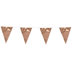 Vimpel Guirlande Metallic Rose Guld 20x30 Cm 10 Meter