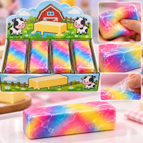 Wax Cracking Rainbow Butter Slow Rising med Wax � 2-i-1 Squishy
