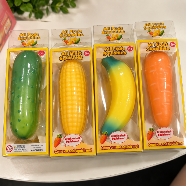 Wax Fruit Slow Rising 2-i-1 � Assorteret Frugt Squishy