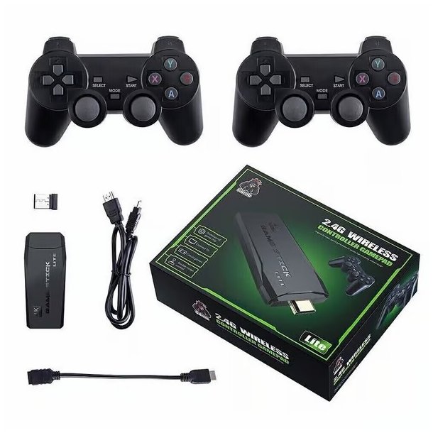 Wireless 2 Gamepad HDMI 4K TV Game Stick � 64GB Retro Spilkonsol
