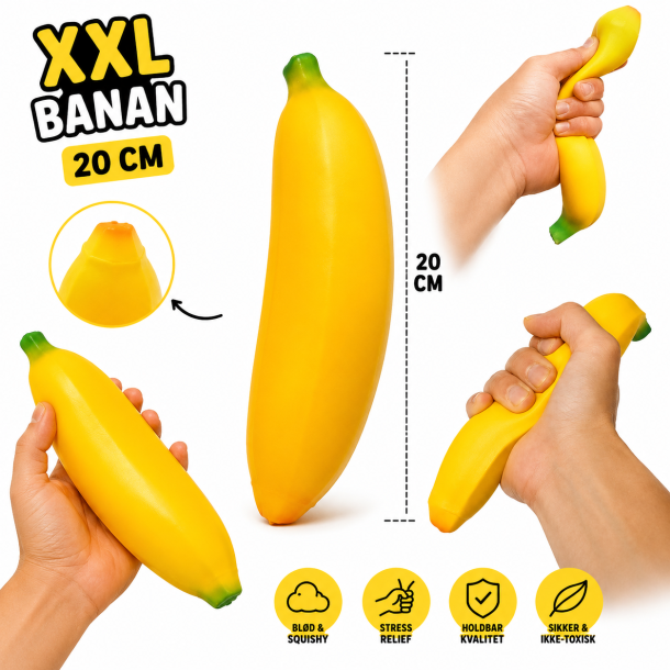 XXL Banan Squishy 20 cm � Marshmallow Fyld