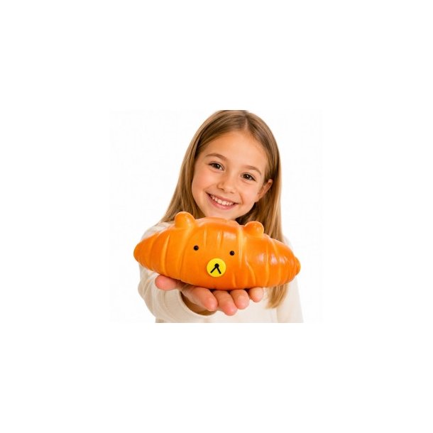 XXL Croissant Squishy 21 cm � Bamseansigt &amp; Marshmallow-fyld