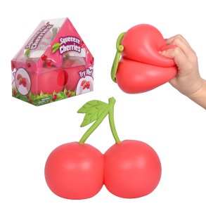 XXL Kirseb�r Squishy 17 cm � Jumbo med Marshmallow-fyld