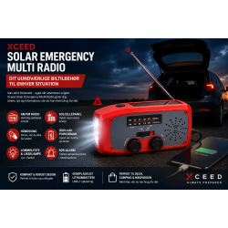 Xceed Solar Emergency Multi Radio � N�dradio med Solcelle, H�ndsving og Powerbank