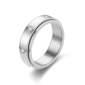 Elegant Roterende Anti-Stress Ring – Slv & Simili