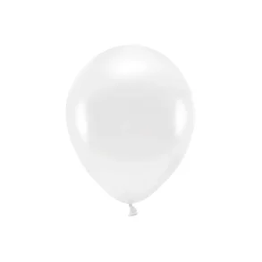 ECO balloner, 30 cm, Metallic Hvid 10 stk