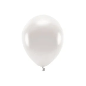 ECO balloner, 30 cm, Metallic Hvid pearl 10 stk