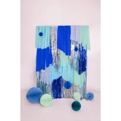 Honeycomb/ Crepepapirs Bold- Blå 10 Cm (se video)