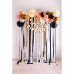 Honeycomb/ Crepepapirs Bold- Guld 10 Cm (se video)