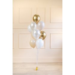 Latex Ballonst, Mix af Farver Guld 30 cm. 10 stk