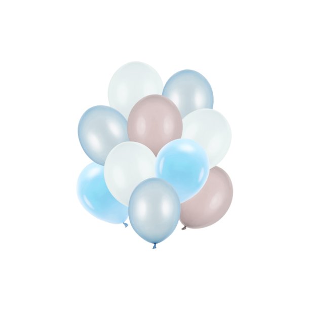 Latex Ballonsæt, Mix af Farver 30 cm. 10 stk