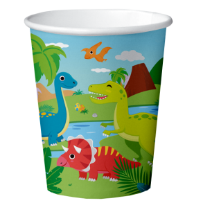 8 papirkopper 210 ml fsc - dinosaur
