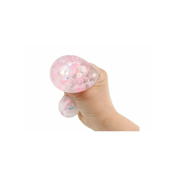 Squeeze Bold Med Blomster Og Glitter 6 Cm
