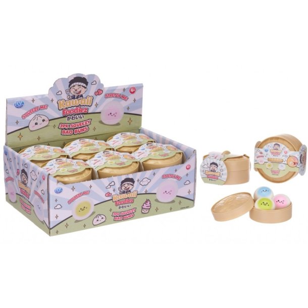 Kawaii Foodiez – Squeezy Bao Buns (3-pak) • Dumpling stressbolde 4,5 cm
