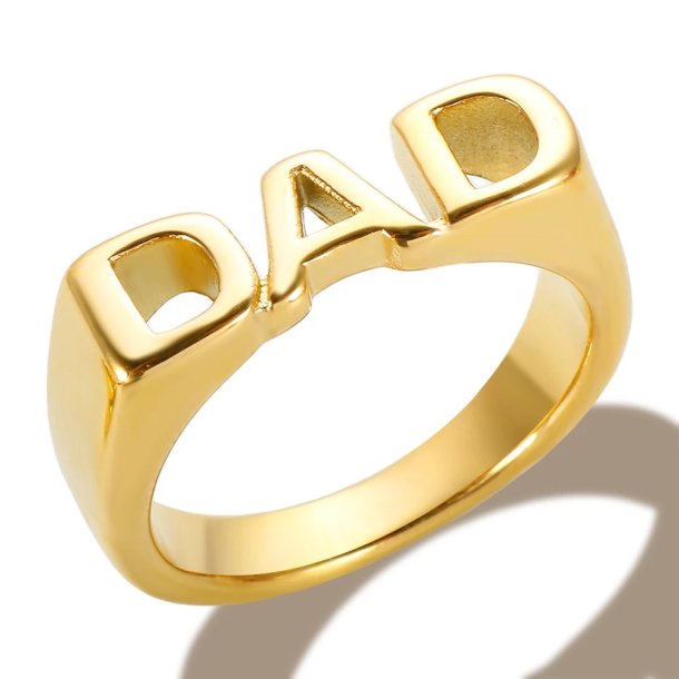 DAD Ring  18K Guldbelagt Ringst&oslash;rrelse 6