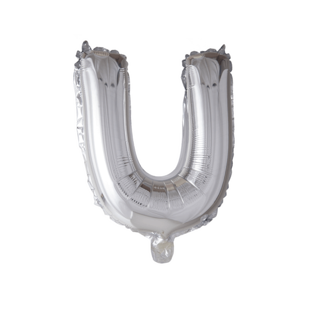Bogstavs Folieballon "U" -  Slv - 41cm