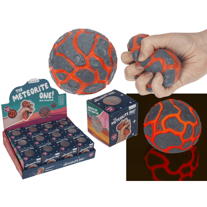 Squeeze LED Bold - Meteorit - ca. 7 cm - Fidget toys - Bents Webshop