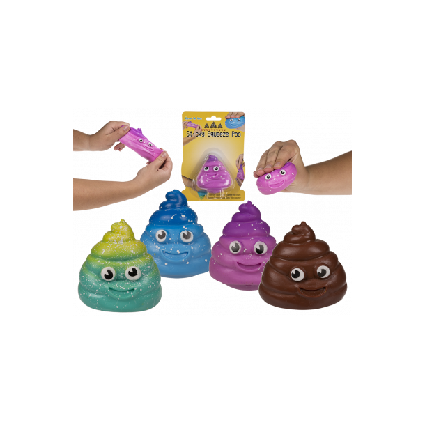 Fidget Toys: Bld Og Smilende Lort 3 Ass Farver