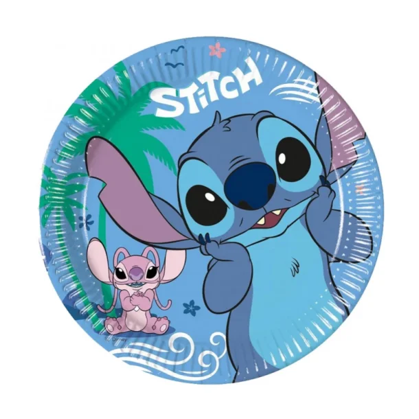Stitch Paptallerkner 20 Cm 8 Stk