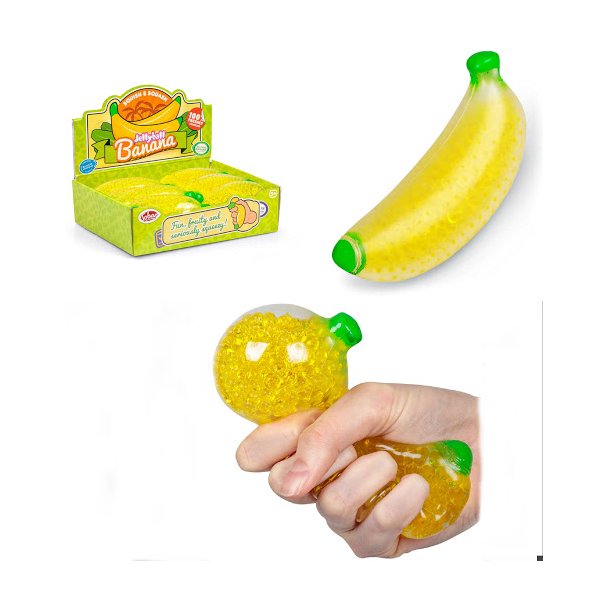Anti-Stress Squeezy Banan Med Vandperler (Orbeez) 5x13cm